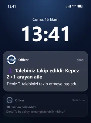 👤 Talebiniz takip edildi: telefonda görünümü